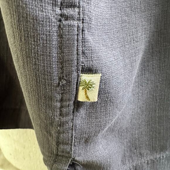 Island Shores Washable Silk Men XXL Cuban Shirt Grey Black Ivory Short sleeve - Picture 10 of 14